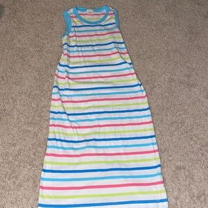 Crewcuts full length dress with multi color stripes